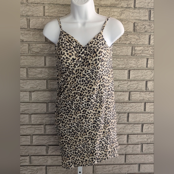 Moda International Cheetah Swimsuit Cover-up Wrap Dress XS EUC - Picture 1 of 6